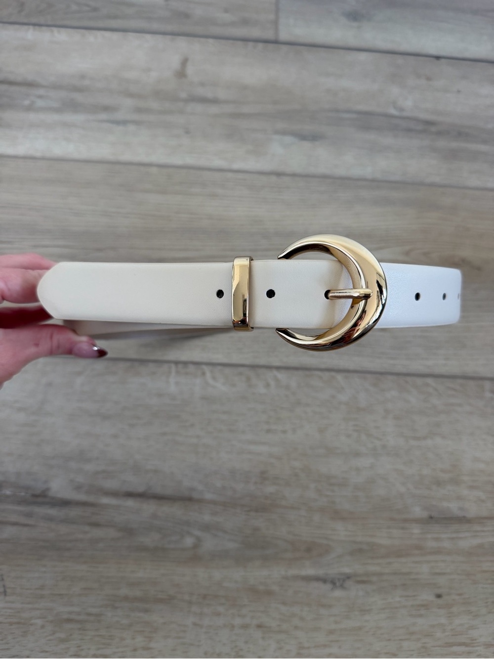 a new day - Bevel Buckle Belt (light taupe)